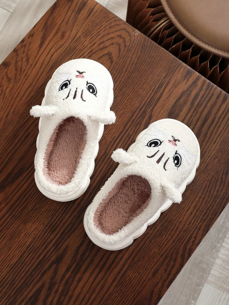 Winter furry slippers are cold and handsome cat half pack winter home warm slippers