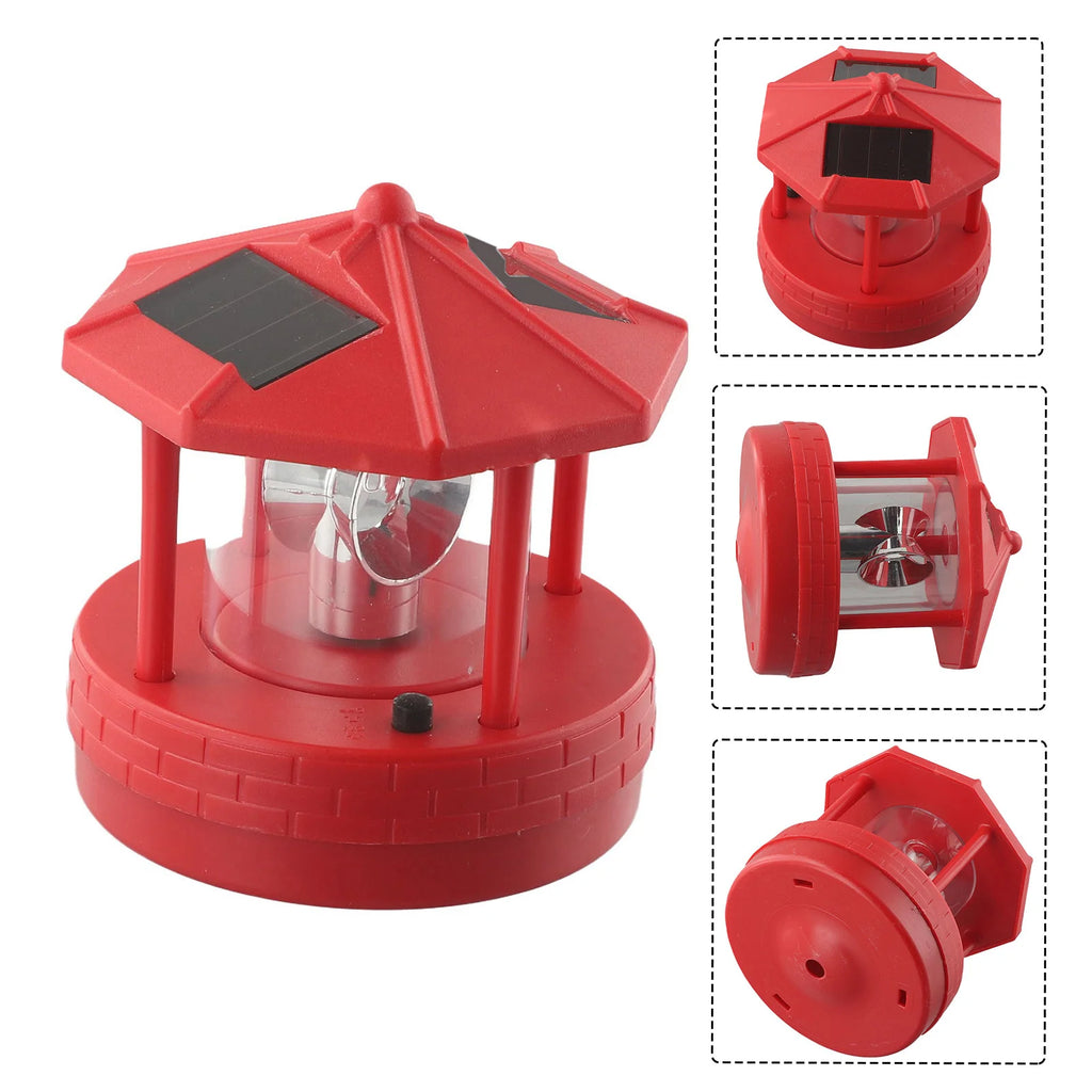 Garden Courtyard LED Solar Lighthouse Lawn Light Outdoor Waterproof Street Light Rotating Rockery Lighthouse Decorative Lights