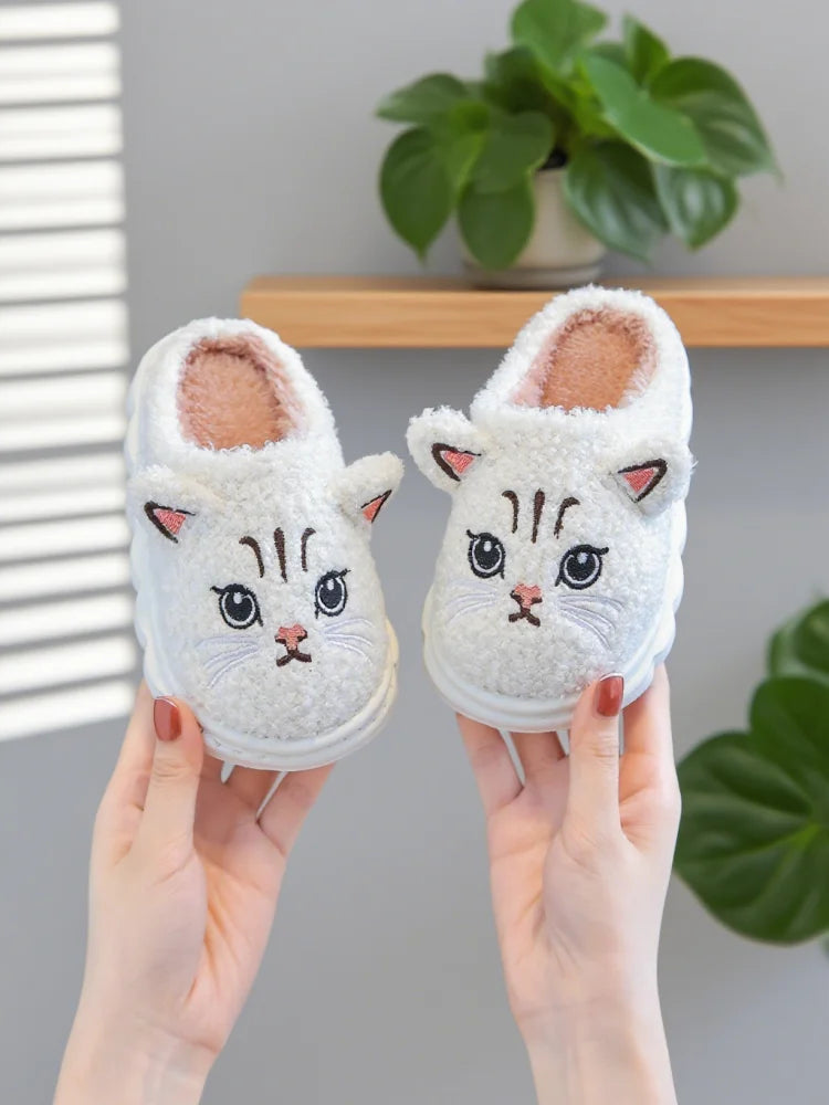 Winter furry slippers are cold and handsome cat half pack winter home warm slippers