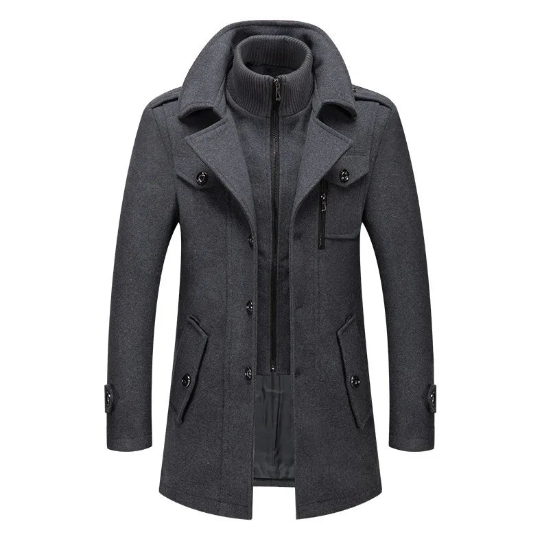 2024 Autumn/Winter Jackets for Men's Clothing Business Woolen Coats for Men Fashion Double Collar Cold Resistant