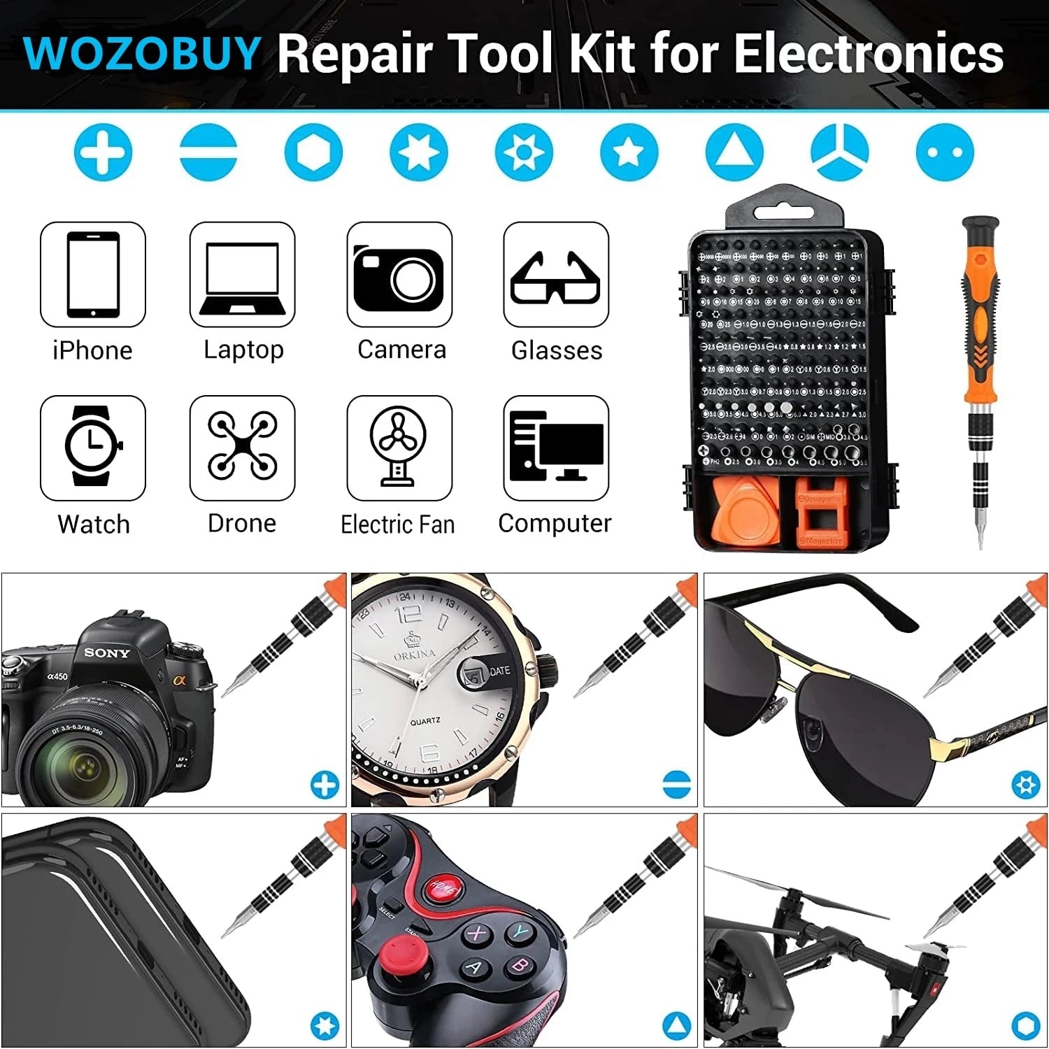 25/115/135/140 in1 Screwdriver Set  Magnetic Torx Phillips Screw Bit Kit  With Electrical Remover Wrench Repair Phone PC Tools