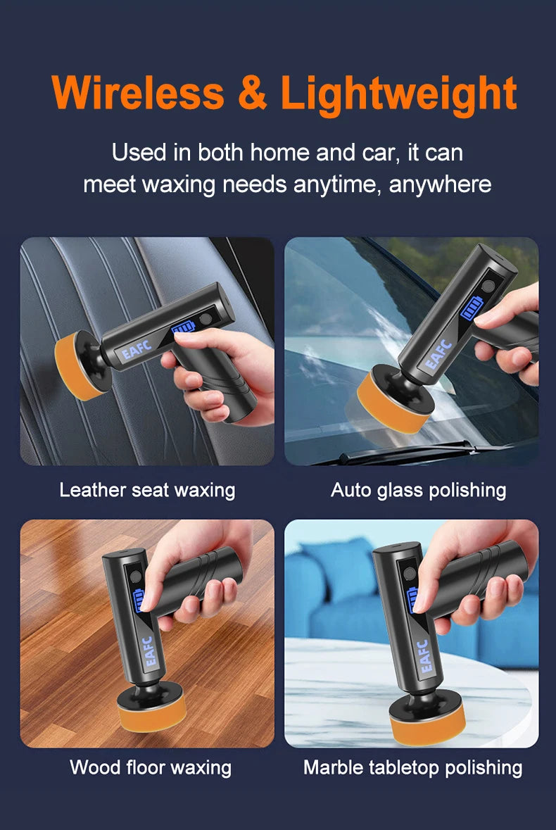 Car Waxing Polishing Sanding Machine Wireless Car Paint Scratch Repair Windscreen Glass Oil Film Remove Machine leather care