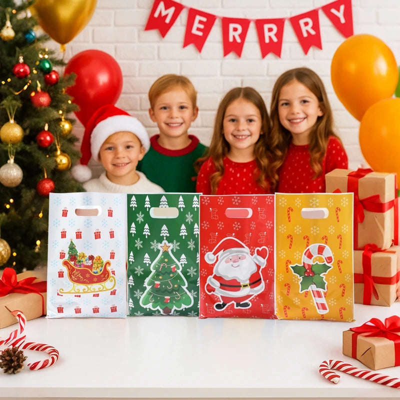 10/25/50pcs Christmas Santa Claus Candy Gift Bags Christmas Decorations for Home 2025 Navidad New Year 2026 Xmas Gifts Packaging