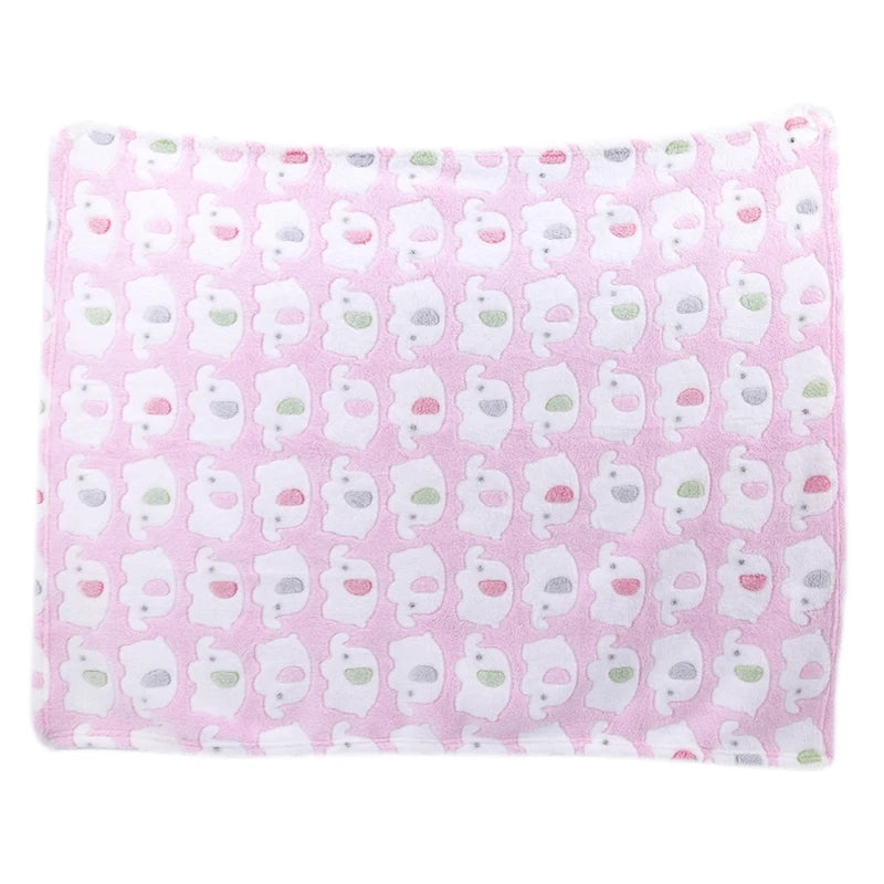 Cartoon Baby Blanket Cute Elephant Baby Products Newborn Elephant Air Conditioning Quilt Coral Velvet Pillow Quilt Dual-Use