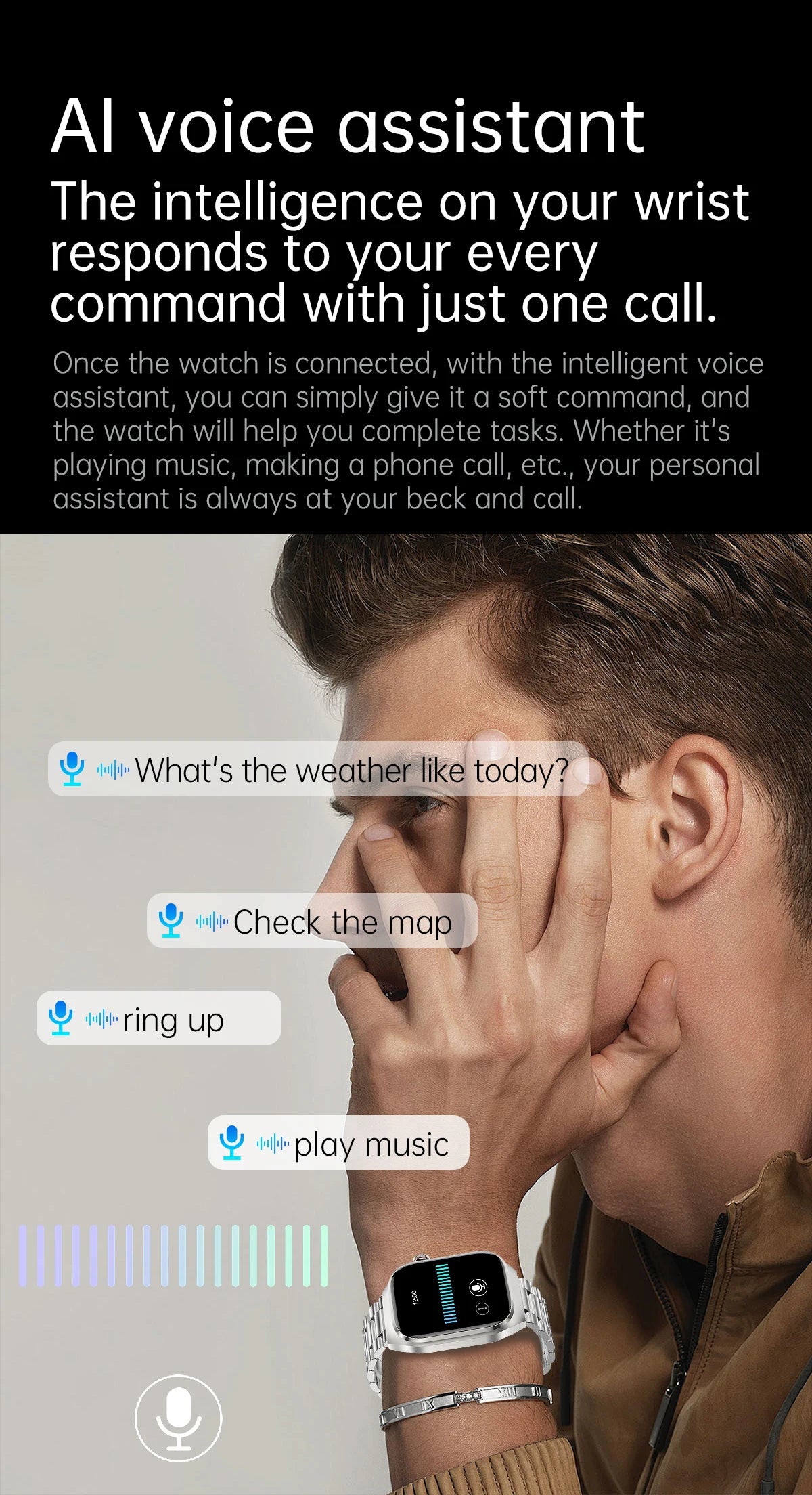2025 New Men ECG+PPG Five Organs Health Diagnosis Smart Watch Uric Acid Blood Lipids Blood Pressure Temp Heart Rate Smartwatches
