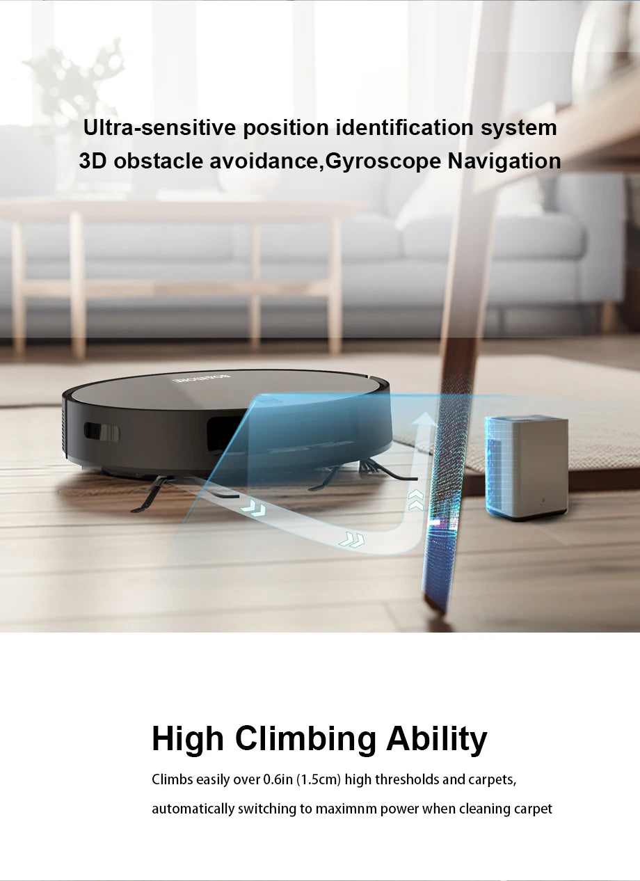 Robot Vacuum Cleaner Combo Mop,4000PA Suction Robotic,WiFi/Voice Control,Auto-Recharge,Pet Hair For Home Vacuum Cleaning Robot