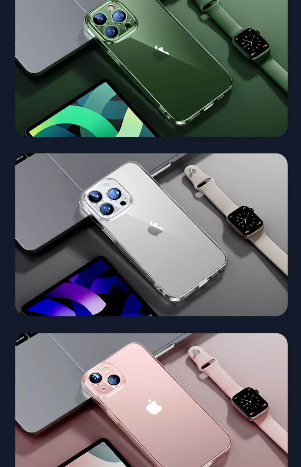 Ultra Thin PC Hard Crystal Clear Case For iPhone 16 15 14 Plus 13 12 11 Pro Max XS XR Glossy Transparent Camera Protection Cover