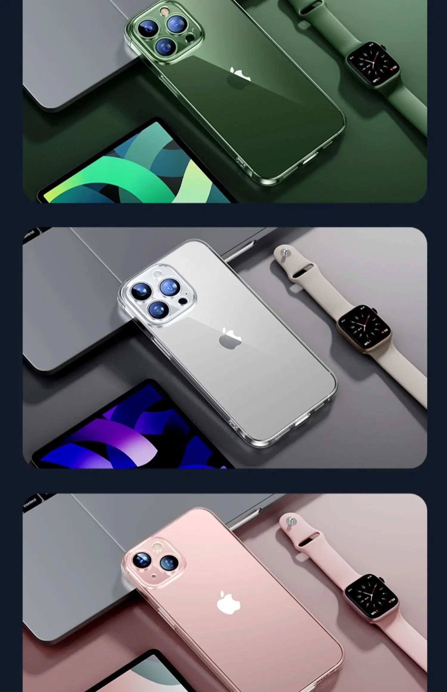Ultra Thin PC Hard Crystal Clear Case For iPhone 16 15 14 Plus 13 12 11 Pro Max XS XR Glossy Transparent Camera Protection Cover