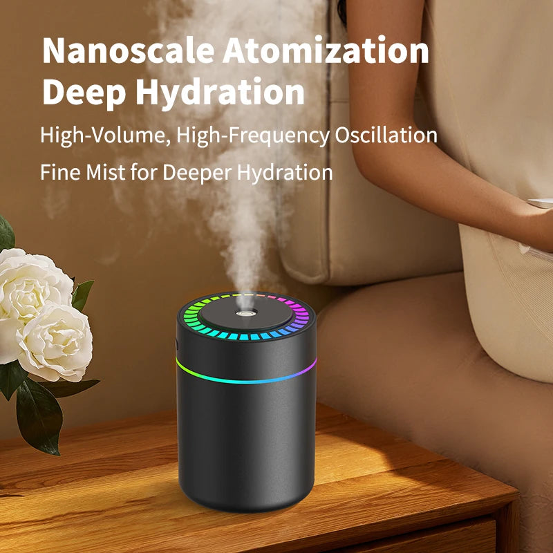 Powerful and Efficient Air Humidifier 180ML Aromatherapy Aroma Diffuser Essential Oil with Colorful Lights for Home Car Bedroom