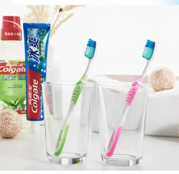 6-Pack Soft & Medium Bristle Toothbrushes | Colgate-Style Family & Travel Set | Unisex Ergonomic Handle