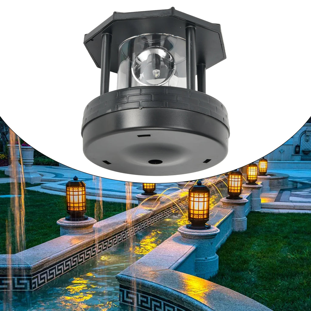 Garden Courtyard LED Solar Lighthouse Lawn Light Outdoor Waterproof Street Light Rotating Rockery Lighthouse Decorative Lights