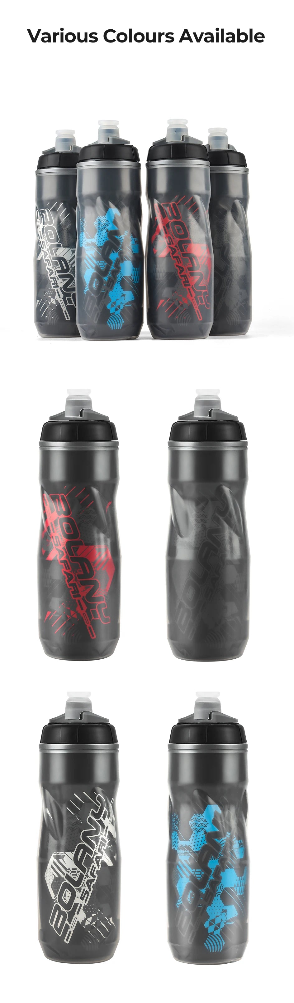 BOLANY Bicycle Water Bottle 600ml Squeeze Out Water PP5 Double Layer Heat And Ice-Protected GYM Fitness Outdoor Sports Cup