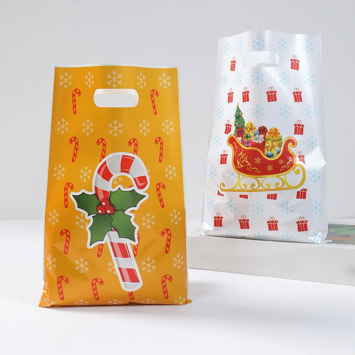 10/25/50pcs Christmas Santa Claus Candy Gift Bags Christmas Decorations for Home 2025 Navidad New Year 2026 Xmas Gifts Packaging
