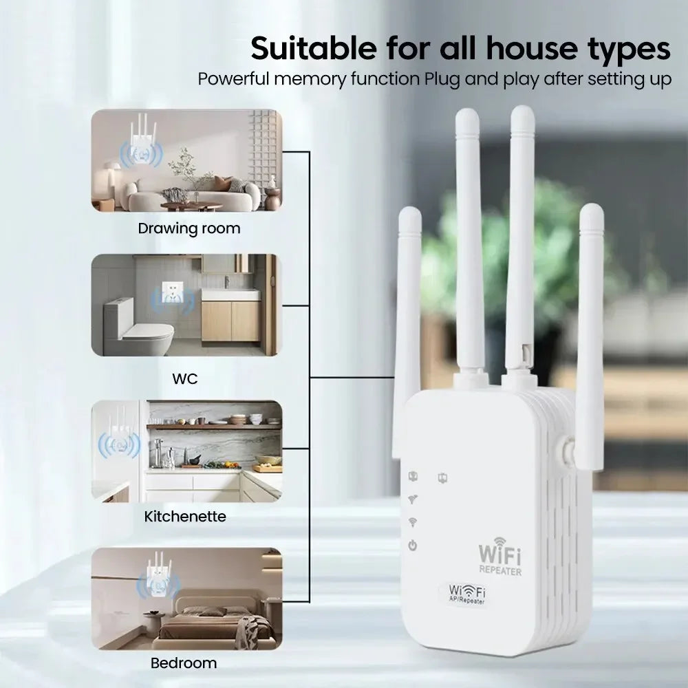 CCSN New EU WiFi Extender 300M Wireless WiFi Repeater Long Range Wireless WIFI Signal Booster Wireless Network Internet Repeater