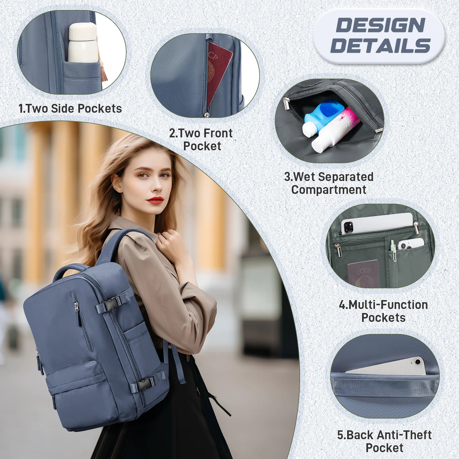 Travel Vacuum Compression Storage Backpack with Air Pump Clothing Vacpack Travel Bag Carry on Laptop Work Backpacks Daypack