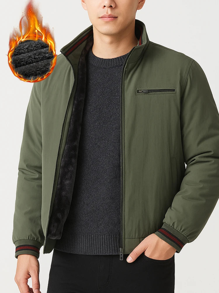 Winter Jacket  Men's Thickened Fashion Stand Collar Lamb Velvet Casual Men's Jacket Warm Lined Outerwear Coat