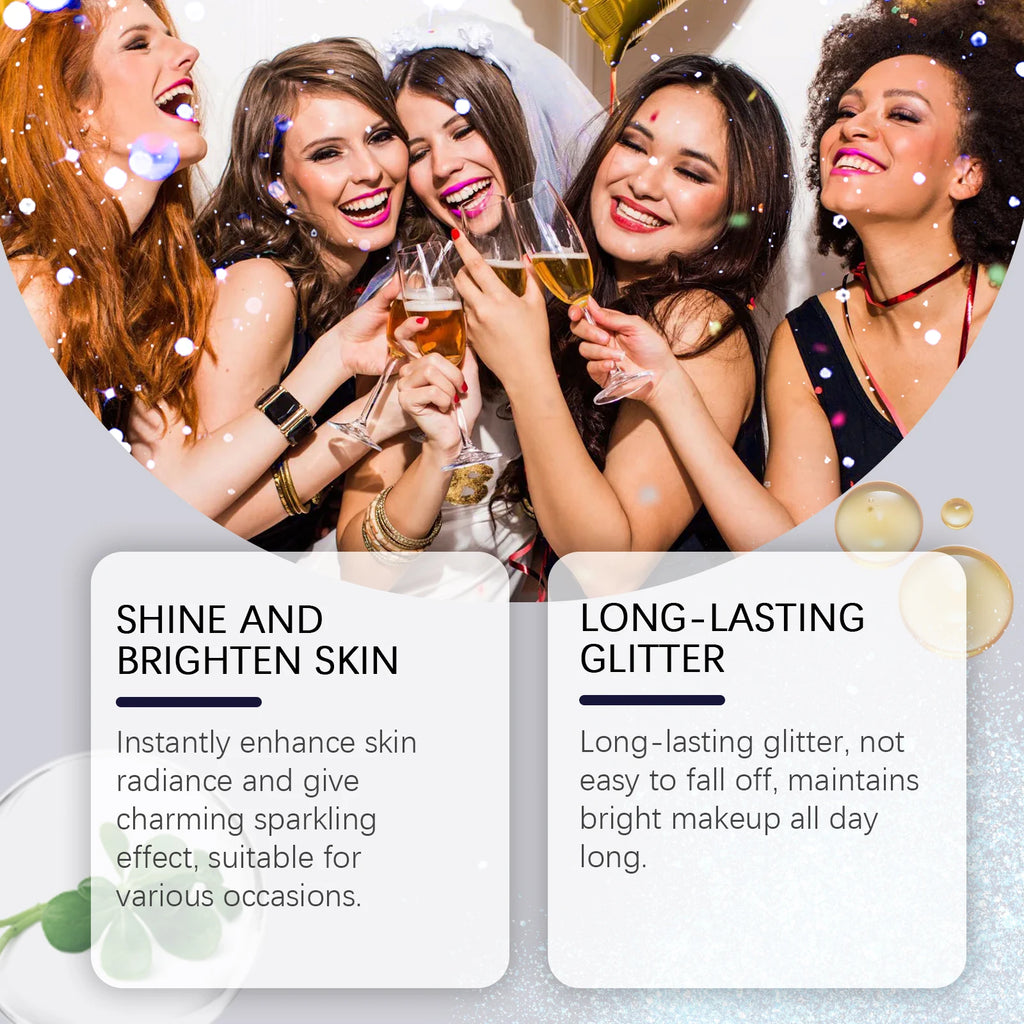 Glitter Body Spray Shimmer Makeup Highlighter Waterproof Long Lasting Sparkle For Face Hair Body Party Festival Events