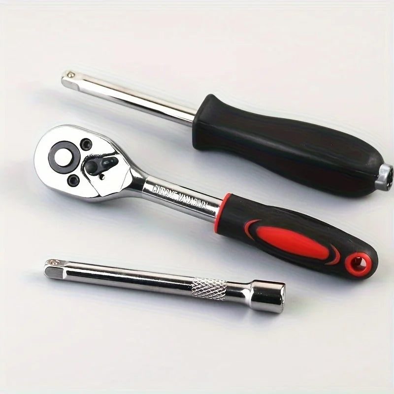 46pcs Car Repair Tool Kit  Ratchet Torque Wrench Spanner Screwdriver Socket Set Combo Tools Kit Bicycle Auto Repairing Tool Mech