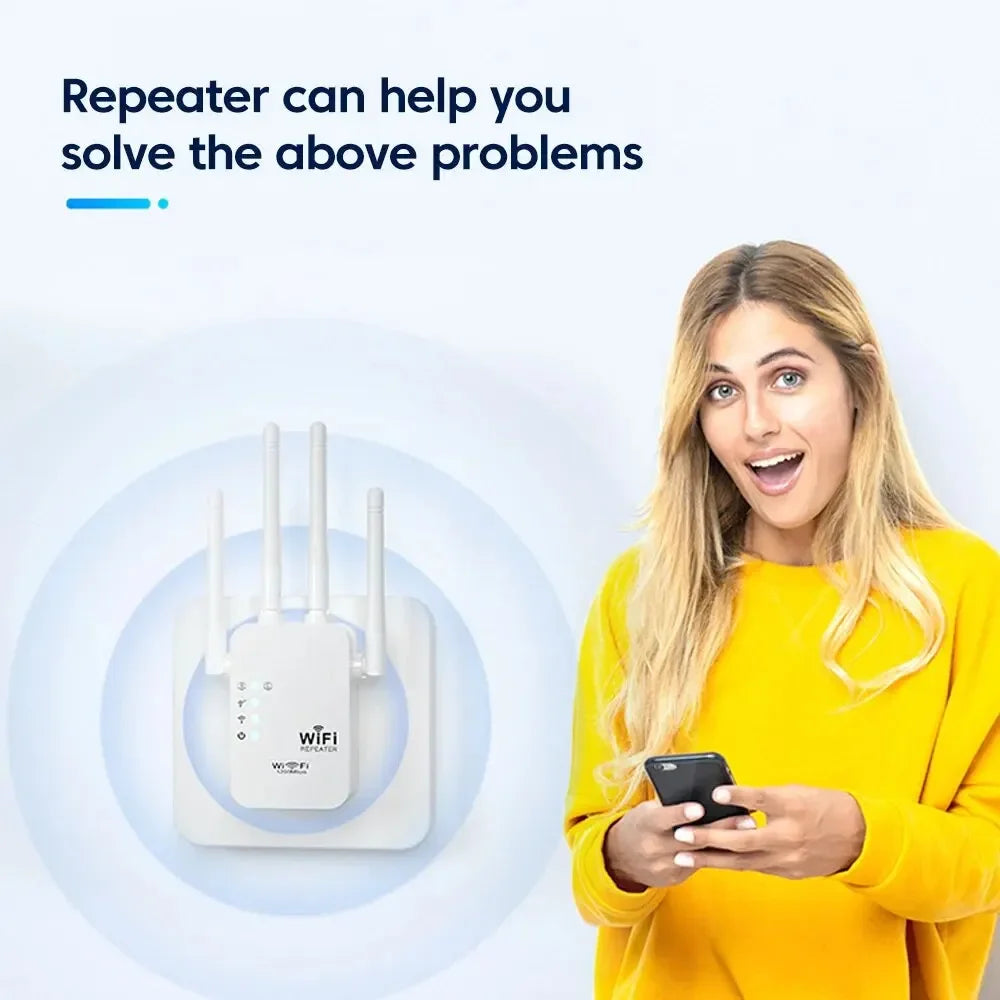 CCSN New EU WiFi Extender 300M Wireless WiFi Repeater Long Range Wireless WIFI Signal Booster Wireless Network Internet Repeater