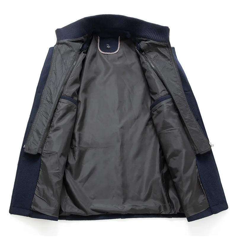 2024 Autumn/Winter Jackets for Men's Clothing Business Woolen Coats for Men Fashion Double Collar Cold Resistant