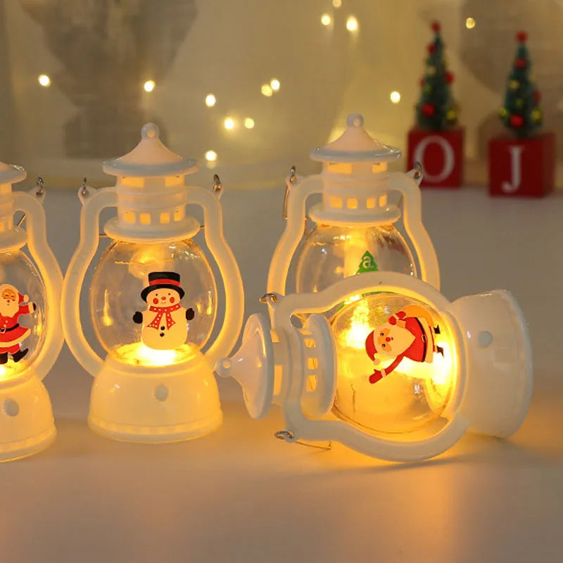 Christmas Ornaments 2025 New Year's Halloween Goods Battery-operated Gift Santa Claus Candle Warm Lights For Home Decorations
