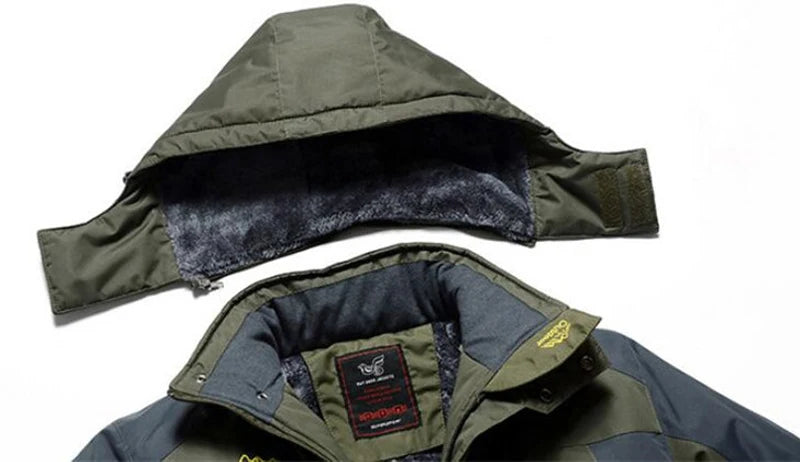 Winter Outdoors Jackets Plus Size 5XL 6XL 7XL 8XL 9XL Thicken Fleece Warm Coats Men Outwear Waterproof Windproof Hooded Jacket