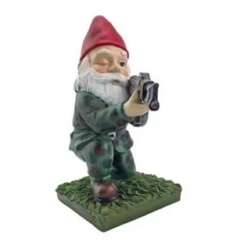 Garden Statue Resin Desktop Lawn Ornament for Outdoor Garden Funny Army Gnome Decoration Wooden Monster Yard Sculpture Figurines