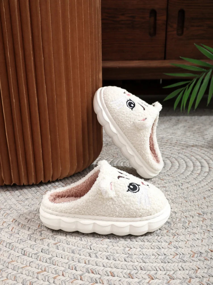 Winter furry slippers are cold and handsome cat half pack winter home warm slippers