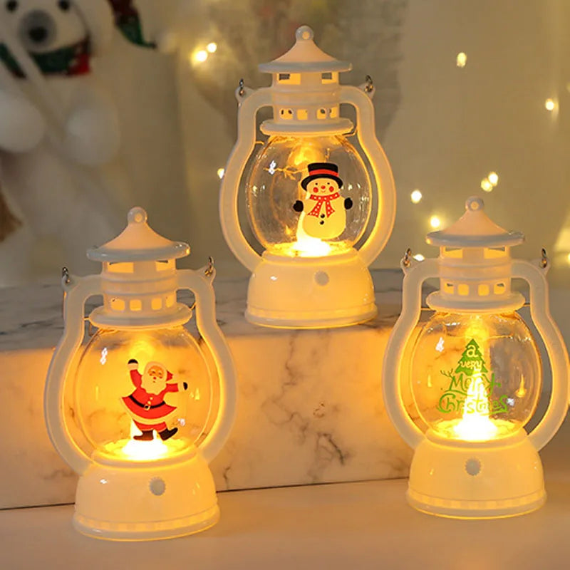 Christmas Ornaments 2025 New Year's Halloween Goods Battery-operated Gift Santa Claus Candle Warm Lights For Home Decorations