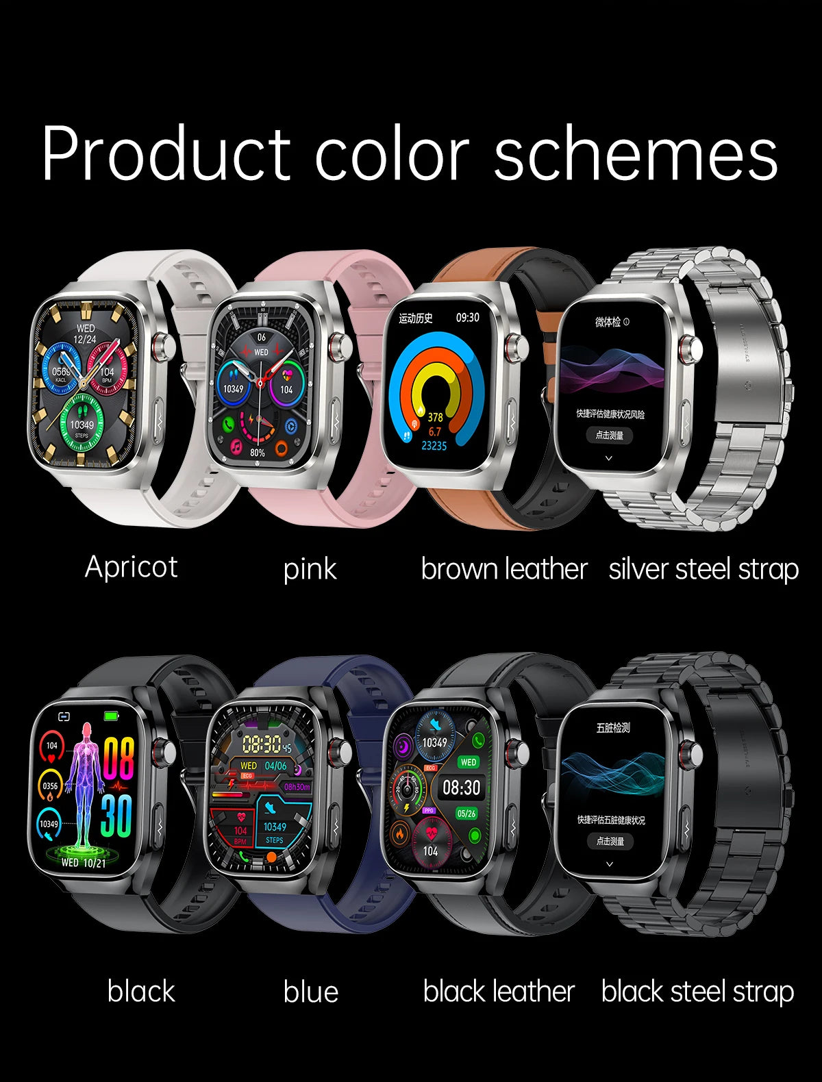 2025 New Men ECG+PPG Five Organs Health Diagnosis Smart Watch Uric Acid Blood Lipids Blood Pressure Temp Heart Rate Smartwatches
