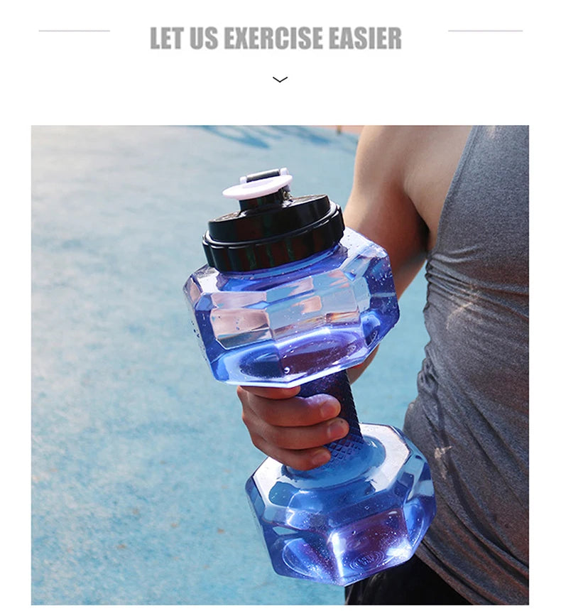 Gym Water Dumbbell Large Capacity Sport Bottle Bodybuilding Exercise Water-Filled Dumbbell Water Bottle Gym Equipment for Home
