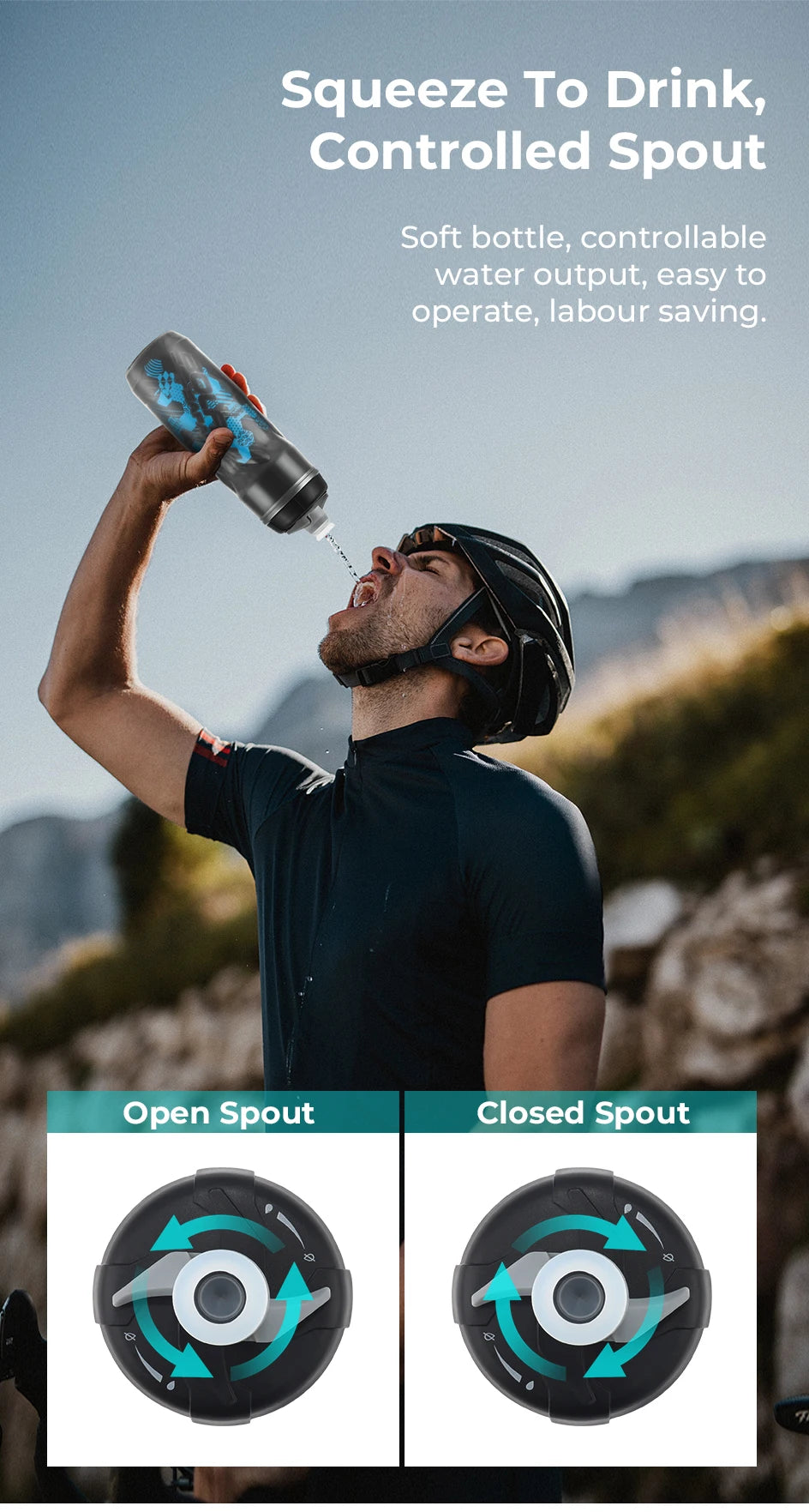BOLANY Bicycle Water Bottle 600ml Squeeze Out Water PP5 Double Layer Heat And Ice-Protected GYM Fitness Outdoor Sports Cup