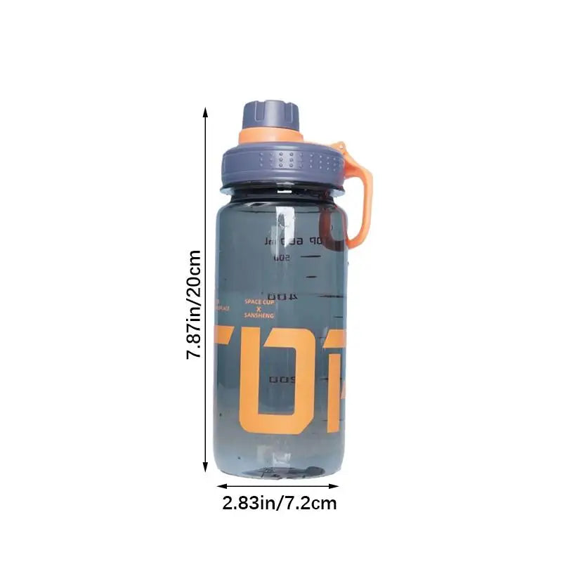 1Pc 600ml Water Bottle With Handle Plastic Clear Gym Fitness Drinking Bottle Outdoor Camping Climbing Hiking Sports Bottle
