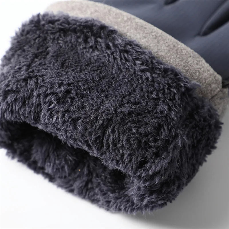 Winter -20 Degrees Cold-proof Ski Gloves Men Windproof Waterproof Keep Warm Gloves Touchscreen Anti Slip Soft Fluff Gloves