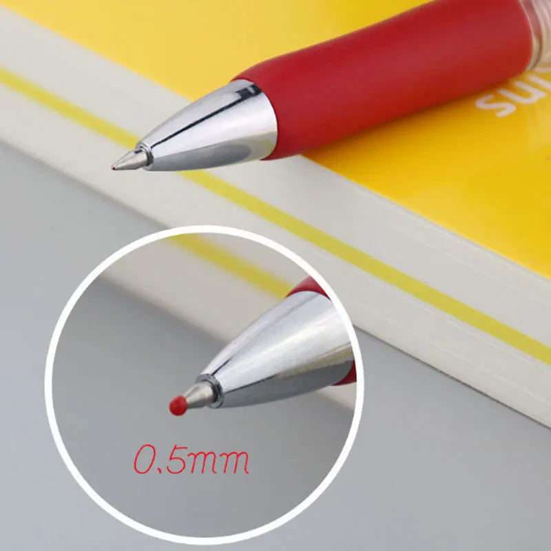 23/33Pcs Retractable Ballpoint Pen Large Capacity 0.5mm Ballpoint Pen Black/Red/Blue Replaceable Refill School Supplies