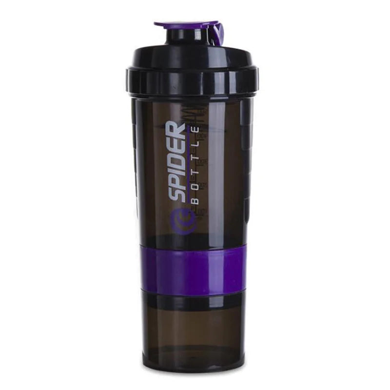 Sport Water Bottle Portable Protein Shake Cup 3 Layers Shake Cup with Measurement Marking Gym Fitness Protein Shake Bottle