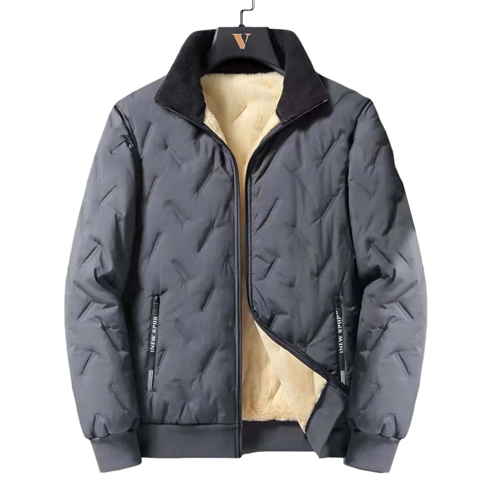 Winter Thickened Fleece Jackets for Men Windproof Snow Coats Men's Outerwear Cropped Woolen Parka Coat Autumn Warm Bomber Jacket