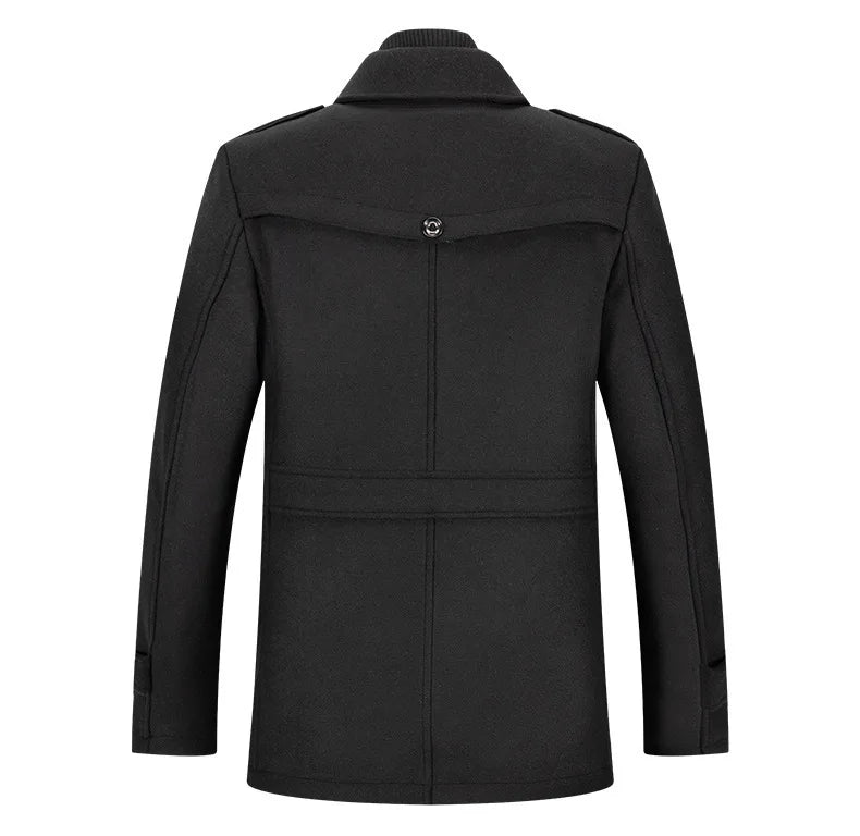 2024 Autumn/Winter Jackets for Men's Clothing Business Woolen Coats for Men Fashion Double Collar Cold Resistant