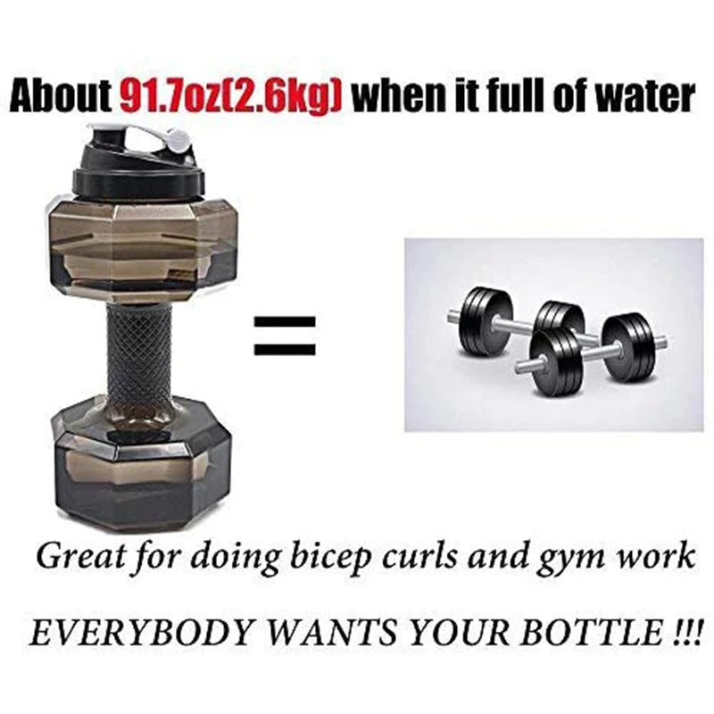 Gym Water Dumbbell Large Capacity Sport Bottle Bodybuilding Exercise Water-Filled Dumbbell Water Bottle Gym Equipment for Home