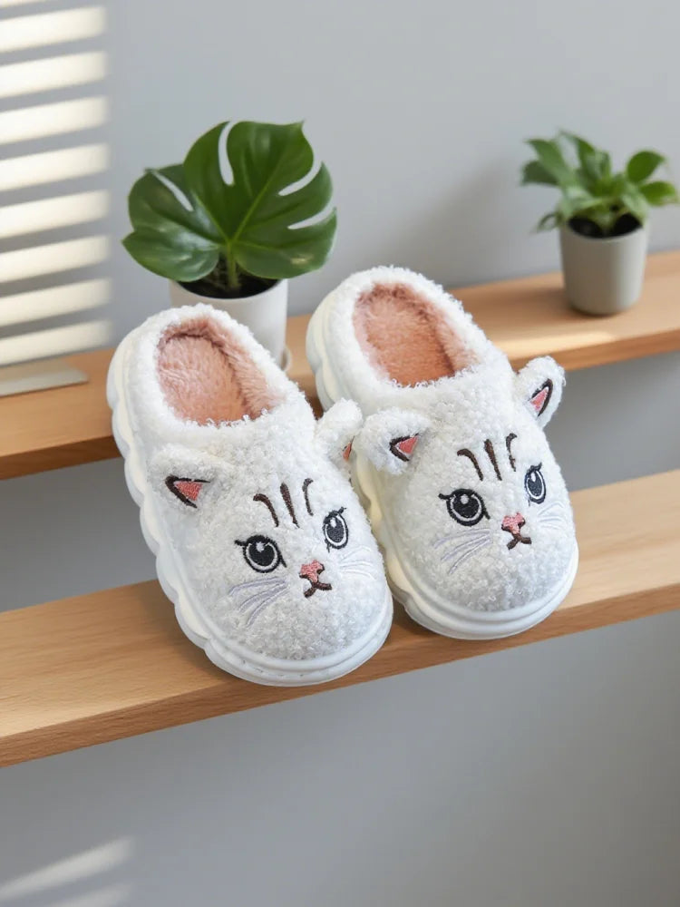 Winter furry slippers are cold and handsome cat half pack winter home warm slippers