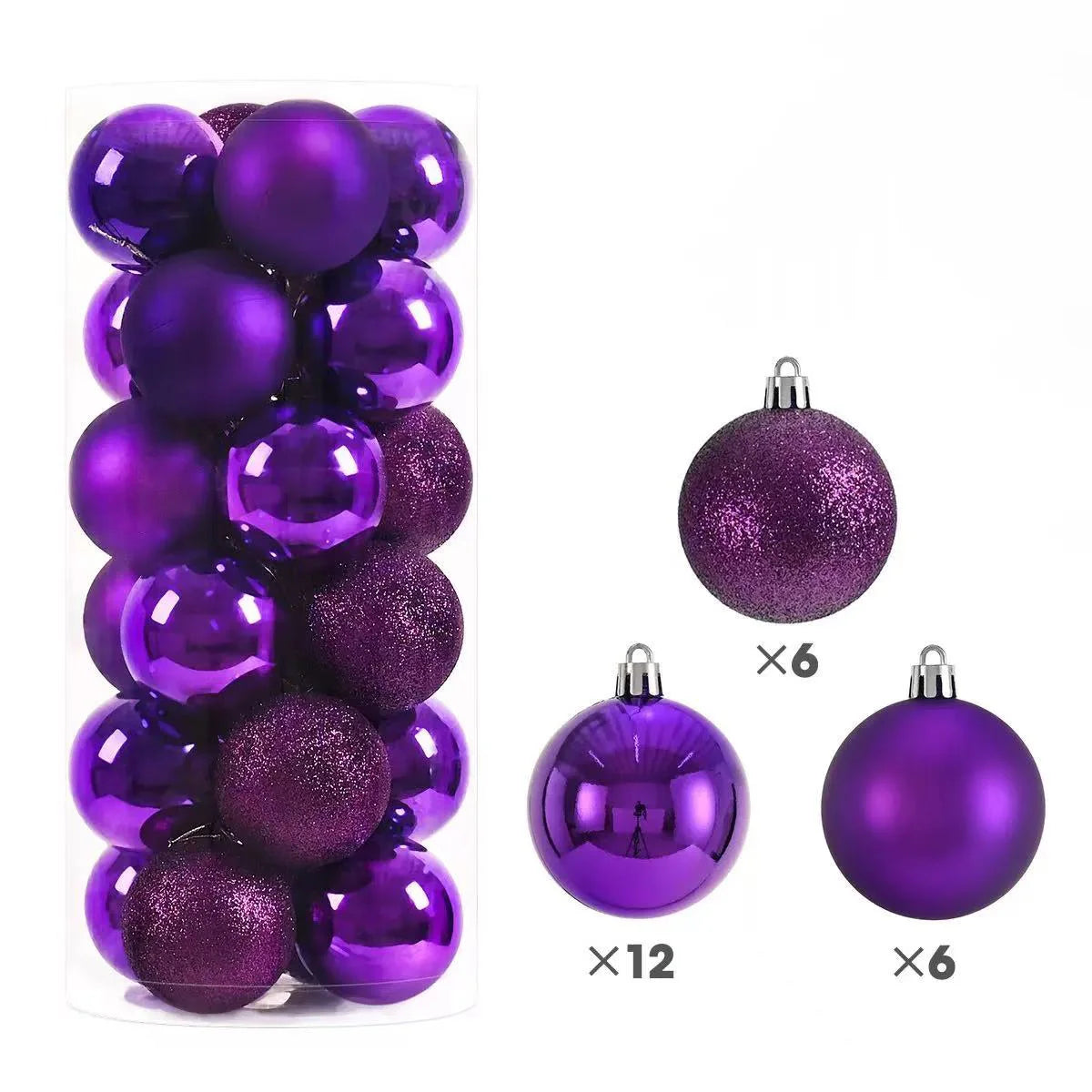 24pcs Christmas Balls Christmas Tree Ornaments Ball Xmas Hanging Tree Pendants Home Party Christmas Tree Decor New Year Gift
