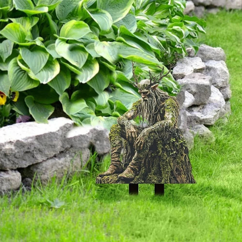 Garden Stakes, Tree Elf Yard Sign Acrylic Ground Insert Waterproof Outdoor Decor For Lawn Decorative Garden Stakes Green Decor