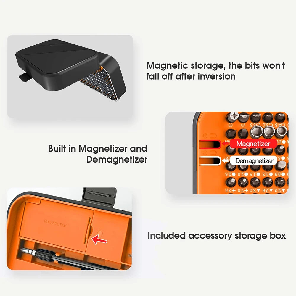 25/115/135/140 in1 Screwdriver Set  Magnetic Torx Phillips Screw Bit Kit  With Electrical Remover Wrench Repair Phone PC Tools