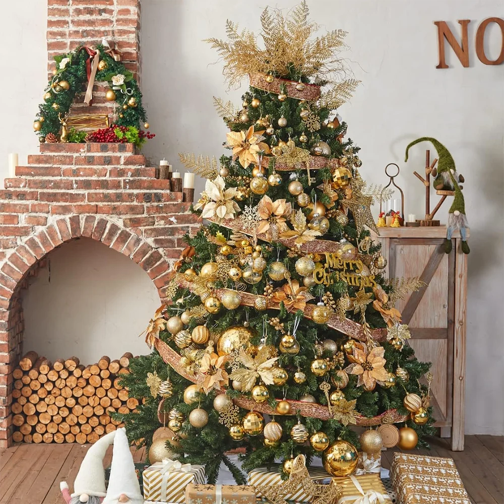 24pcs Christmas Balls Christmas Tree Ornaments Ball Xmas Hanging Tree Pendants Home Party Christmas Tree Decor New Year Gift