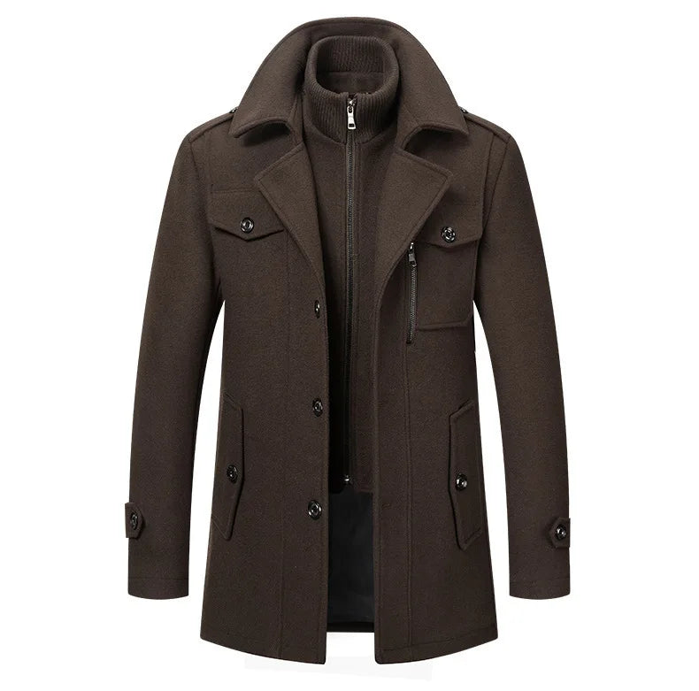 2024 Autumn/Winter Jackets for Men's Clothing Business Woolen Coats for Men Fashion Double Collar Cold Resistant
