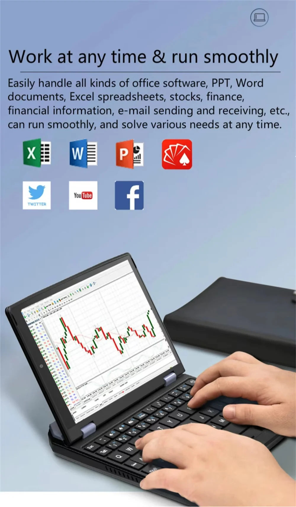 Slim Laptop intel N95 CPU HD Graphics 16GB -128G/256G/512G/1TB SSD 7 inch Touch Screen Mini PC Computer Netbook