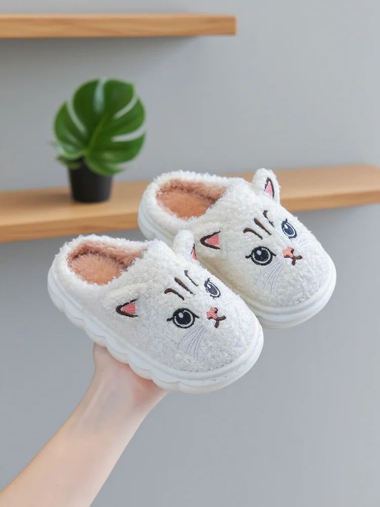 Winter furry slippers are cold and handsome cat half pack winter home warm slippers