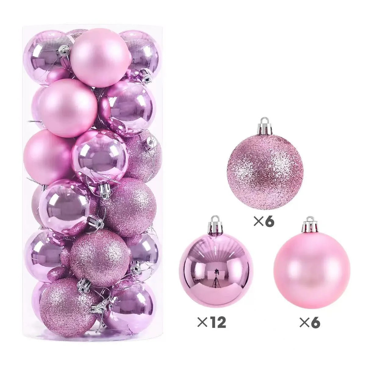 24pcs Christmas Balls Christmas Tree Ornaments Ball Xmas Hanging Tree Pendants Home Party Christmas Tree Decor New Year Gift