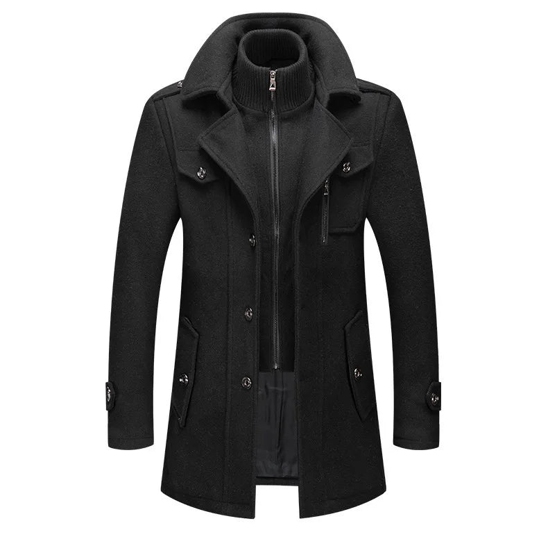 2024 Autumn/Winter Jackets for Men's Clothing Business Woolen Coats for Men Fashion Double Collar Cold Resistant