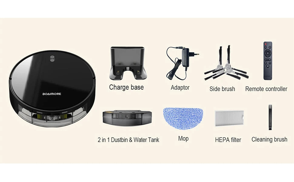 Robot Vacuum Cleaner Combo Mop,4000PA Suction Robotic,WiFi/Voice Control,Auto-Recharge,Pet Hair For Home Vacuum Cleaning Robot